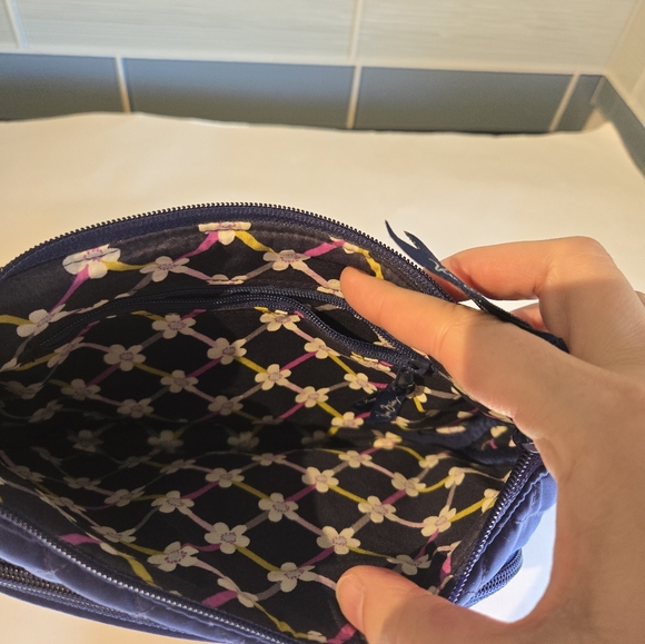 Vera Bradley Quilted Navy Shoulder Bag - Picture 9 of 11